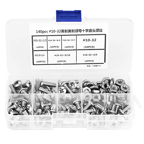 Klanata 140pcs 1032 304 Schrauben und Muttern, Edelstahl PH -Pfanne Kopfschrauben Kit Sortiment Set Reparaturwerkzeugzubehör Zubehör Klanata 140pcs 1032 304 Schrauben und Muttern, Edelstahl PH -Pfanne Kopfschrauben Kit Sortiment Set Reparaturwerkzeugzubehör Zubehör von Klanata