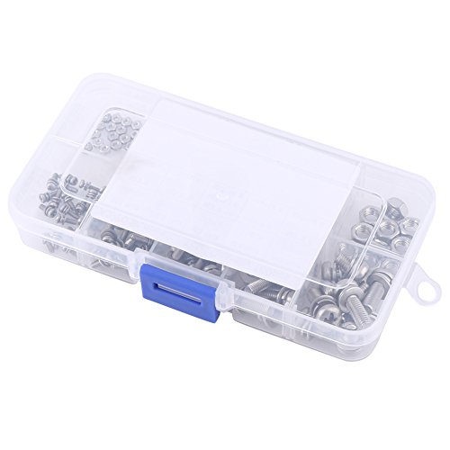 Klanata 160pcs Bolzen und Muttern Set Edelstahl 304 Pfanne Kopfschrauben Sortiment Kit M2 M2,5 M3 M4 M5 für DIY Reparaturbaubauwerkshome Workshop Klanata 160pcs Bolzen und Muttern Set Edelstahl 304 Pfanne Kopfschrauben Sortiment Kit M2 M2,5 M3 M4 M5 für DIY Reparaturbaubauwerkshome Workshop von Klanata