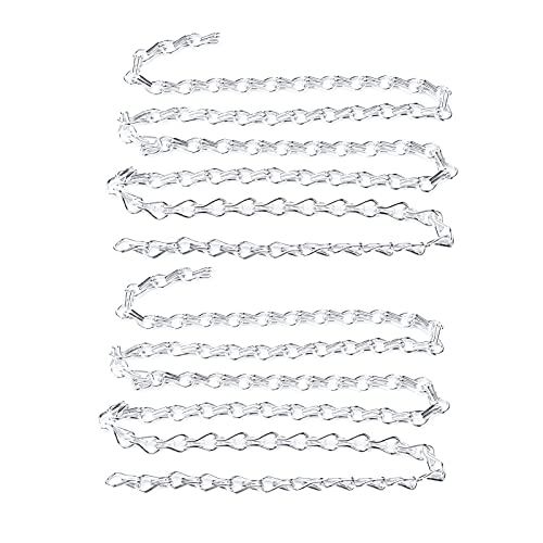 Klanata Hanging -Kettenpackung von 2 messen Aluminiumketten -Rostprozess -Leuchtenkette für hängende Vogelhäuschen, Pflanzenkörbe, Blütenknopf, Windspiele, Kleidungszubehör (Silber) von Klanata