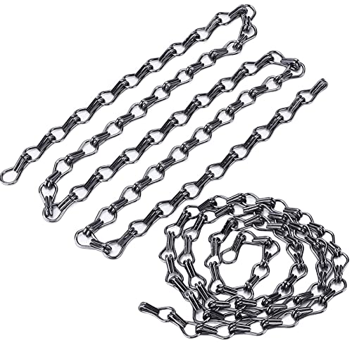 Klanata Hanging -Kettenpackung von 2 messen Aluminiumketten -Rostprozess -Leuchtenkette für hängende Vogelhäuschen, Pflanzenkörbe, Blütenknopf, Windspiele, Kleidungszubehör (Silberschwarz) von Klanata