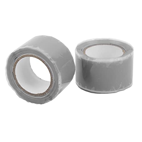 Klanata Silikon-Isolierband, 2,5 cm breites, selbstverschweißendes Klebeband für die Reparatur von Rohren im Haushalt, wasserdichtes Isolierband für Drähte, Kabel, Schläuche, (Grau) von Klanata