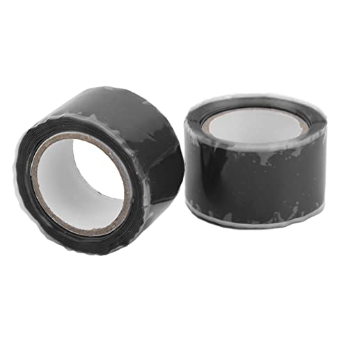 Klanata Silikon-Isolierband, 2,5 cm breites, selbstverschweißendes Klebeband für die Reparatur von Rohren im Haushalt, wasserdichtes Isolierband für Drähte, Kabel, Schläuche, (Schwarz) von Klanata
