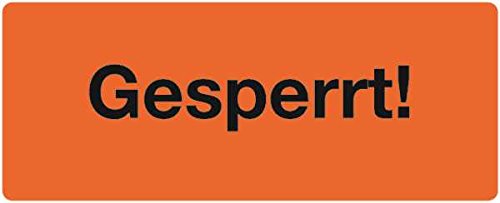 Aufkleber Papieretikette "Gesperrt" rot Rolle 100 Stück 20x50mm Aufkleber Papieretikette "Gesperrt" rot Rolle 100 Stück 20x50mm von Klar