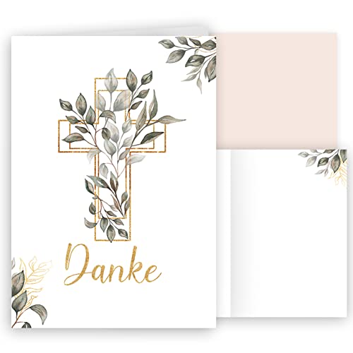 10 Danksagungskarten mit Umschlag Danke Klappkarten Karten stilvoll kreuz Aquarell zart zur Taufe Kommunion Konfirmation Firmung Trauer Blätter grün Gold zum selbst gestalten 10 Danksagungskarten mit Umschlag Danke Klappkarten Karten stilvoll kreuz Aquarell zart zur Taufe Kommunion Konfirmation Firmung Trauer Blätter grün Gold zum selbst gestalten von Klasse