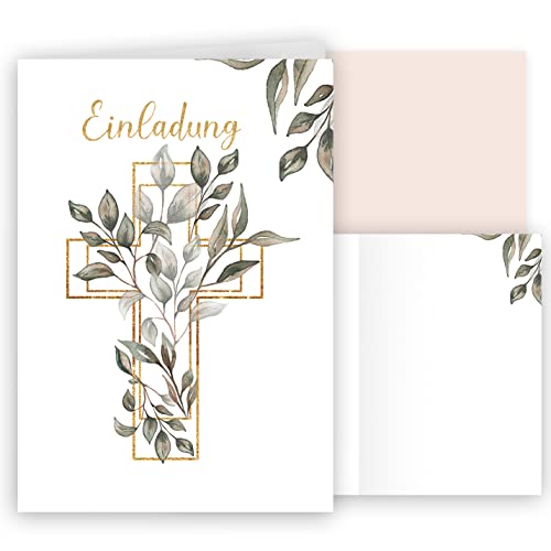 10 Einladungskarten mit Umschlag Einladung Klappkarten Karten stilvoll kreuz Aquarell zart zur Taufe Kommunion Konfirmation Firmung Blätter grün Gold zum selbst gestalten 10 Einladungskarten mit Umschlag Einladung Klappkarten Karten stilvoll kreuz Aquarell zart zur Taufe Kommunion Konfirmation Firmung Blätter grün Gold zum selbst gestalten von E&G Klasse