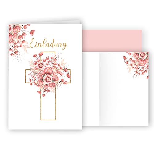 10 Einladungskarten mit Umschlag Einladung Klappkarten Karten stilvoll kreuz Aquarell zart zur Taufe Kommunion Konfirmation Firmung Rosa Rosen Blüten Gold Mädchen zum selbst gestalten 10 Einladungskarten mit Umschlag Einladung Klappkarten Karten stilvoll kreuz Aquarell zart zur Taufe Kommunion Konfirmation Firmung Rosa Rosen Blüten Gold Mädchen zum selbst gestalten von E&G Klasse