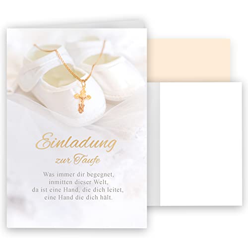 10 Einladungskarten mit Umschlag Einladung zur Taufe mit Text Klappkarten Karten stilvoll kreuz Aquarell zart Kreuzanhänger Babyschuh edel Baby 10 Einladungskarten mit Umschlag Einladung zur Taufe mit Text Klappkarten Karten stilvoll kreuz Aquarell zart Kreuzanhänger Babyschuh edel Baby von E&G Klasse