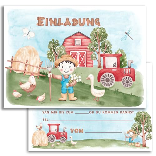 10x Kinder Einladungskarten Einladung Kindergeburtstag Bauernhof Bauer Traktor Geburtstag Ente Hühner Schäune A6 Doppelseitig Party Kinder 1 2 3 4 5 6 7 8 9 10x Kinder Einladungskarten Einladung Kindergeburtstag Bauernhof Bauer Traktor Geburtstag Ente Hühner Schäune A6 Doppelseitig Party Kinder 1 2 3 4 5 6 7 8 9 von Klasse