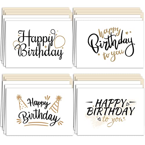 Klasse 12er Set Geburtstagskarten mit Umschlägen, Glückwunschkarten, Geburtstagskarten, Klappkarten mit Umschlägen, weiß, schwarz, gold, Happy Birthday für Erwachsene, Mann, Frau, Kinder, Mädchen, Jun Klasse 12er Set Geburtstagskarten mit Umschlägen, Glückwunschkarten, Geburtstagskarten, Klappkarten mit Umschlägen, weiß, schwarz, gold, Happy Birthday für Erwachsene, Mann, Frau, Kinder, Mädchen, Jun von Klasse