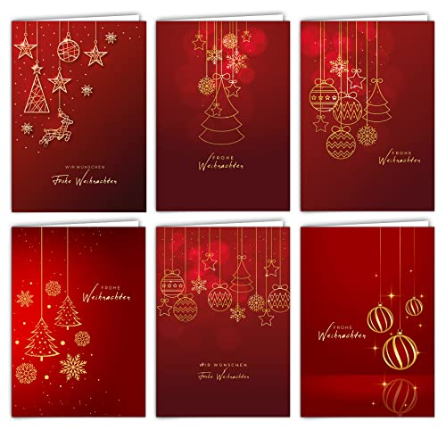 12 Weihnachtskarten Set Klappkarten mit Umschlägen a6 Karte Karten Umschlag glanz Frohe Weihnachten Merry Christmas xmas Rot Gold Sterne Tannenbaum Kugel Reh Geschenk 12 Weihnachtskarten Set Klappkarten mit Umschlägen a6 Karte Karten Umschlag glanz Frohe Weihnachten Merry Christmas xmas Rot Gold Sterne Tannenbaum Kugel Reh Geschenk von Klasse
