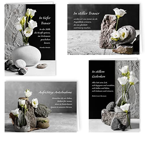 8 Trauerkarten Beileidskarten Trauer mit Text und Umschlag Beileid Klappkarten mit Spruch Beerdigung Anteilnahme stilvoll weiße zarte Blume und Stein Kondolenz Kondolenzkarten zum Abschied 8 Trauerkarten Beileidskarten Trauer mit Text und Umschlag Beileid Klappkarten mit Spruch Beerdigung Anteilnahme stilvoll weiße zarte Blume und Stein Kondolenz Kondolenzkarten zum Abschied von Klasse