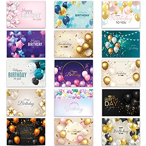 Klasse Geburtstagskarte, Glückwunschkarten-Set mit 15 Geburtstagskarten, Klappkarten mit Umschlägen, Luftballons, Happy Birthday für Erwachsene, Mann, Frau, Kinder, Mädchen, Jungen, privat und geschäf Klasse Geburtstagskarte, Glückwunschkarten-Set mit 15 Geburtstagskarten, Klappkarten mit Umschlägen, Luftballons, Happy Birthday für Erwachsene, Mann, Frau, Kinder, Mädchen, Jungen, privat und geschäf von Klasse