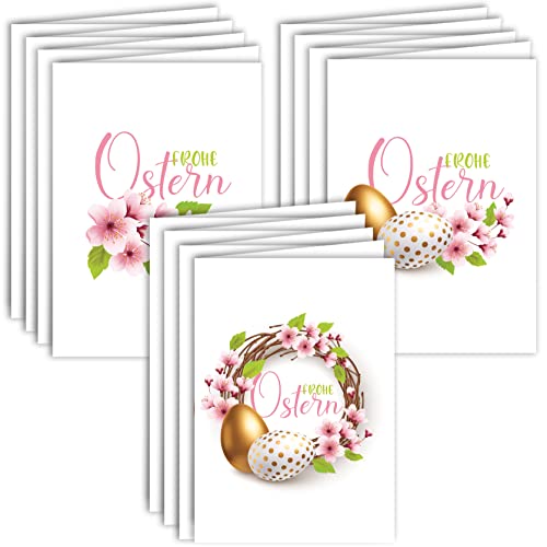 Osterkarten mit Umschlag Set 12 Stück aufklappbar Frohe Ostern Grußkarten in A6 Klappkarten Gold Rosa Eier Blumen Happy Easter Oster Karten Kartenset Umschlag hochwertig geschäftlich Osterkarten mit Umschlag Set 12 Stück aufklappbar Frohe Ostern Grußkarten in A6 Klappkarten Gold Rosa Eier Blumen Happy Easter Oster Karten Kartenset Umschlag hochwertig geschäftlich von Klasse