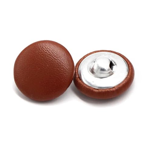 10pcs Lederbedeckte Knöpfe mit Schaft -Dekorationsknöpfen, Orange, 25mm von Klauer