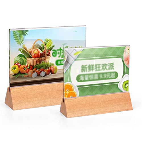 Holz Bilderrahmen, A4/A5/A6 Klarer Acryl Tafelhalter mit Dreieckiger Buche Holzbasis und HD Acrylhüllen für Desktop-Display, Tischmenühalter, Restaurantteller, Bilder und Kunstdisplay (C ( Color : Tr Holz Bilderrahmen, A4/A5/A6 Klarer Acryl Tafelhalter mit Dreieckiger Buche Holzbasis und HD Acrylhüllen für Desktop-Display, Tischmenühalter, Restaurantteller, Bilder und Kunstdisplay (C ( Color : Tr von Klauer