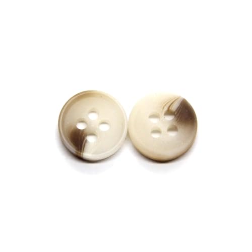 Runde Knöpfe Dekorative Knöpfe 9/10/10mm Harzknöpfe, Beige, 11mm 30pcs von Klauer