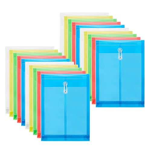 Kldgris Dokumententasche A4, 20 Pack Klare Dokumentenmappe Mit Seilschloss, 5 Farben Umschlag-Ordner, Wasserdicht Sammelmappen für Dokumente Organisieren, für Schule, Haus, Büro, Reisebedarf Kldgris Dokumententasche A4, 20 Pack Klare Dokumentenmappe Mit Seilschloss, 5 Farben Umschlag-Ordner, Wasserdicht Sammelmappen für Dokumente Organisieren, für Schule, Haus, Büro, Reisebedarf von Kldgris