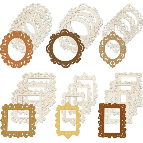 Kleagary 24 Stück hölzerne hohle Dekoration DIY Holz-Bilderrahmen Foto Ornament Hochzeit Bilderrahmen Ausschnitt Kleagary 24 Stück hölzerne hohle Dekoration DIY Holz-Bilderrahmen Foto Ornament Hochzeit Bilderrahmen Ausschnitt von Kleagary