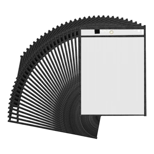 Kleagary 30 Packungen übergroße, trocken abwischbare Taschen, wiederverwendbare Hüllen, 25,4 x 33 cm, für Lehrer, Schule, Klassenzimmer, Büro Kleagary 30 Packungen übergroße, trocken abwischbare Taschen, wiederverwendbare Hüllen, 25,4 x 33 cm, für Lehrer, Schule, Klassenzimmer, Büro von Kleagary