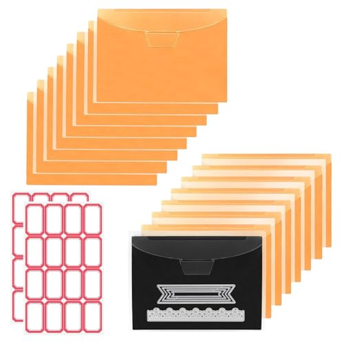 Kleagary Aufbewahrungsbeutel für Stempel und Stanzformen und Magnetbögen, zum Schneiden, Scrapbooking, Aufbewahren, Orange, 16 Stück Kleagary Aufbewahrungsbeutel für Stempel und Stanzformen und Magnetbögen, zum Schneiden, Scrapbooking, Aufbewahren, Orange, 16 Stück von Kleagary