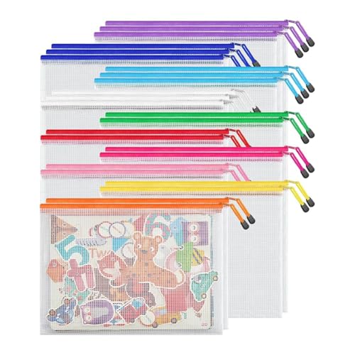 Kleagary Dokumententasche mit Reißverschluss, A4, Briefformat, Netztasche, wasserdicht, 24 Stück Kleagary Dokumententasche mit Reißverschluss, A4, Briefformat, Netztasche, wasserdicht, 24 Stück von Kleagary