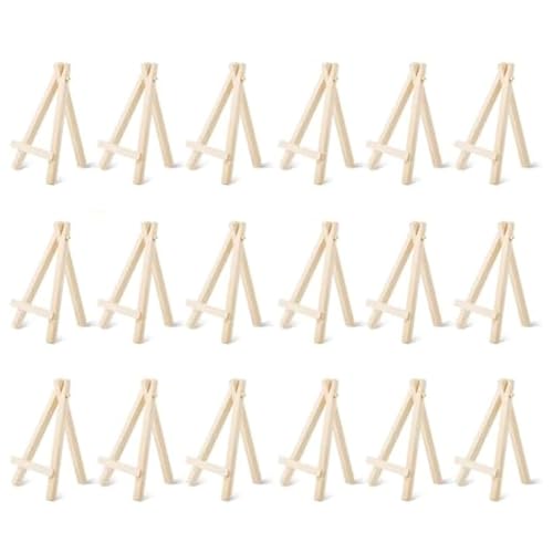 Kleagary Mini-Holz-Staffelei, kleine Holzstaffelei für kleine Leinwandhalter, Kinder-Basteleien, Schilder, Fotos, Geschenke, Bastelarbeiten, 18 Stück von Kleagary