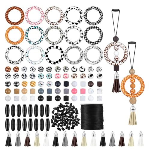 Kleagary Silikon-Perlenringe, 65 mm, runde Silikonperlen, Schlüsselanhänger, Quasten für DIY-Anhänger Kleagary Silikon-Perlenringe, 65 mm, runde Silikonperlen, Schlüsselanhänger, Quasten für DIY-Anhänger von Kleagary