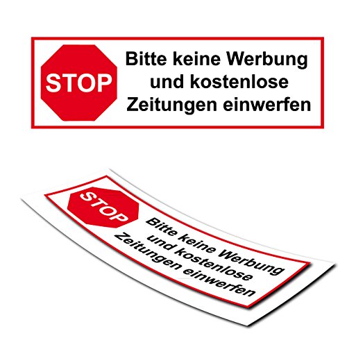 Briefkasten Aufkleber Stop Keine Werbung Keine Zeitungen Sticker Post Zeitschriften Aufkleber Briefkastenschilder |DD007V Briefkasten Aufkleber Stop Keine Werbung Keine Zeitungen Sticker Post Zeitschriften Aufkleber Briefkastenschilder |DD007V von Klebe-X