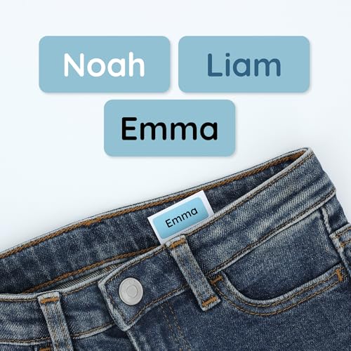 Klebekerlchen® Namensaufkleber Kinder & Erwachsene (120 Stück) – Namensschilder für Kleidung personalisiert – Etiketten selbstklebend für Schule, Kita, Seniorenheim & Beruf - Blau von Klebekerlchen