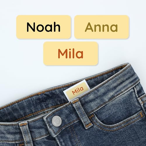 Klebekerlchen® Namensaufkleber Kinder & Erwachsene (120 Stück) – Namensschilder für Kleidung personalisiert – Etiketten selbstklebend für Schule, Kita, Seniorenheim & Beruf - Gelb von Klebekerlchen