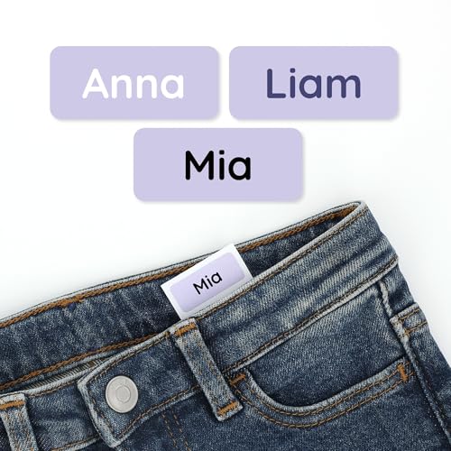 Klebekerlchen® Namensaufkleber Kinder & Erwachsene (120 Stück) – Namensschilder für Kleidung personalisiert – Etiketten selbstklebend für Schule, Kita, Seniorenheim & Beruf - helles Lila von Klebekerlchen