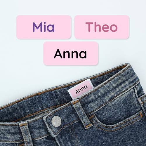 Klebekerlchen® Namensaufkleber Kinder & Erwachsene (120 Stück) – Namensschilder für Kleidung personalisiert – Etiketten selbstklebend für Schule, Kita, Seniorenheim & Beruf - helles Pink von Klebekerlchen