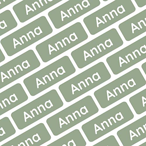 Klebekerlchen® | Namensaufkleber Kinder für Stifte und andere Schulsachen (175 Stück) – Personalisierbare Aufkleber für Schule & Kita – Wasserfest für Spülmaschine - Hellgrün von Klebekerlchen