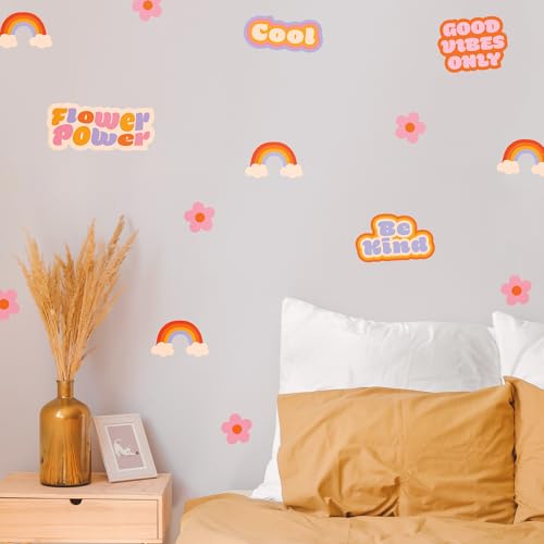 Klebekerlchen® | Wandtattoo für das Kinderzimmer, Wandsticker selbstklebend - Flower Power (Set mit 21 Motiven) von Klebekerlchen