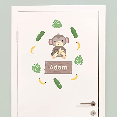 Klebekerlchen - Tür-Sticker für dein Kinderzimmer - Dschungel-Tiere Affe von Klebekerlchen