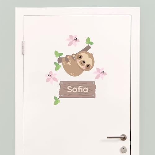 Klebekerlchen - Tür-Sticker für dein Kinderzimmer - Dschungel-Tiere Faultier von Klebekerlchen