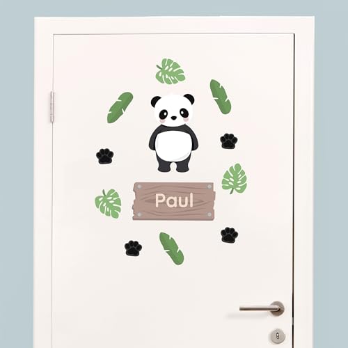 Klebekerlchen - Tür-Sticker für dein Kinderzimmer - Dschungel-Tiere Panda von Klebekerlchen