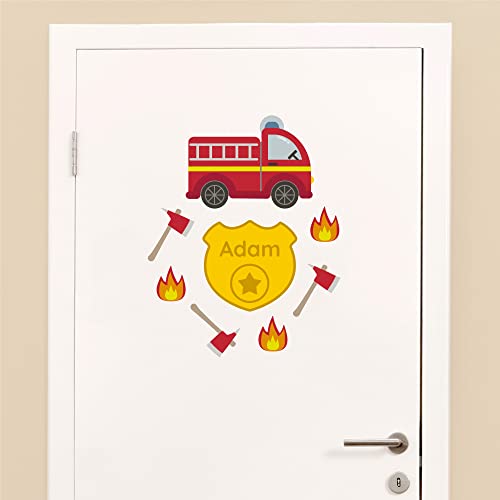 Klebekerlchen - Tür-Sticker für dein Kinderzimmer - Feuerwehrauto von Klebekerlchen