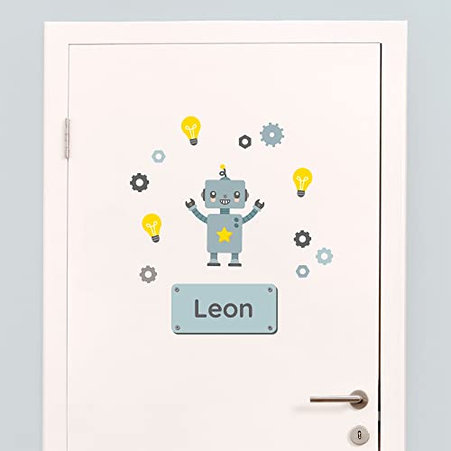 Klebekerlchen - Tür-Sticker für dein Kinderzimmer - Gelber Roboter von Klebekerlchen