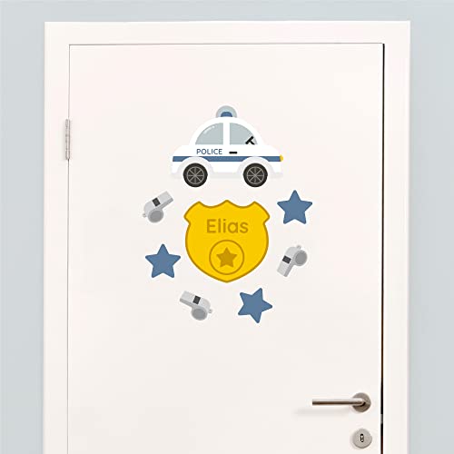 Klebekerlchen - Tür-Sticker für dein Kinderzimmer - Polizeiauto von Klebekerlchen