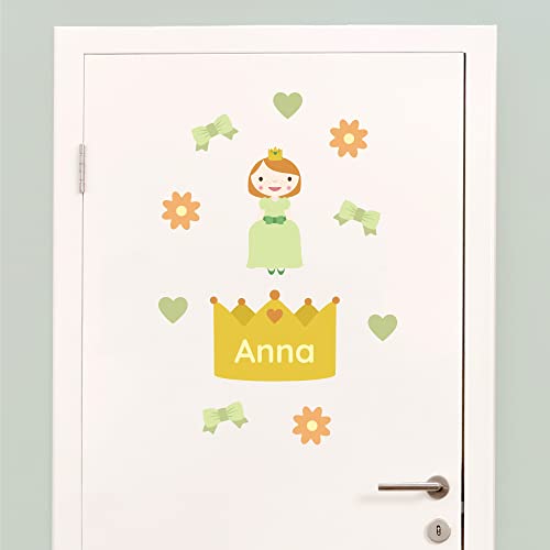 Klebekerlchen - Tür-Sticker für dein Kinderzimmer - Prinzessinnen Rothaarig von Klebekerlchen