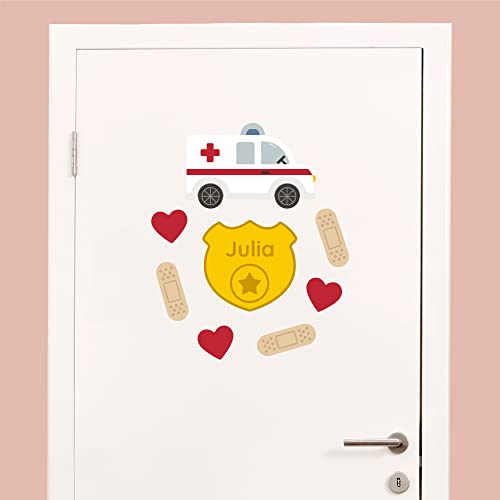 Klebekerlchen - Tür-Sticker für dein Kinderzimmer - Rettungswagen von Klebekerlchen