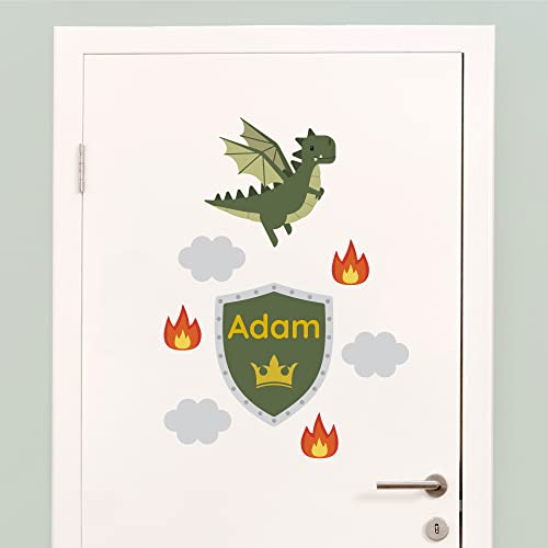 Klebekerlchen - Tür-Sticker für dein Kinderzimmer - Ritter Drache von Klebekerlchen