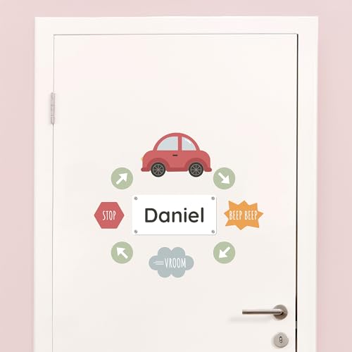 Klebekerlchen - Tür-Sticker für dein Kinderzimmer - Rotes Auto von Klebekerlchen