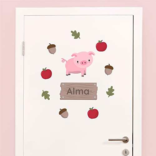 Klebekerlchen - Tür-Sticker für dein Kinderzimmer - Schwein von Klebekerlchen
