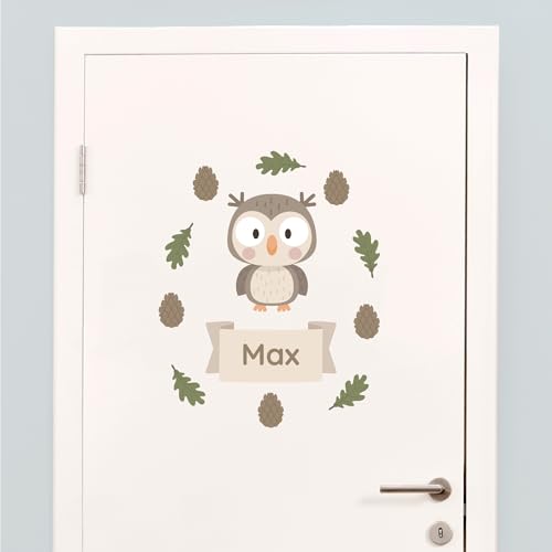 Klebekerlchen - Tür-Sticker für dein Kinderzimmer - Waldtiere Eule von Klebekerlchen