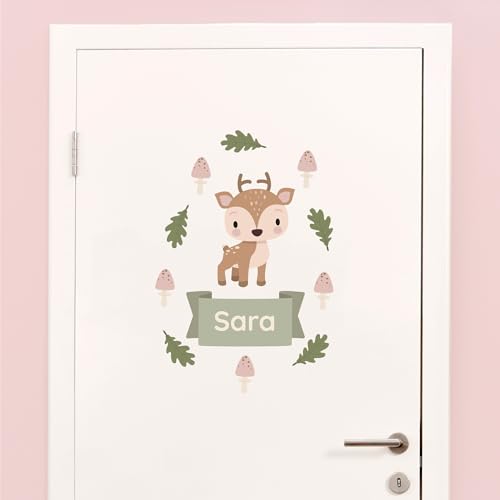 Klebekerlchen - Tür-Sticker für dein Kinderzimmer - Waldtiere Reh von Klebekerlchen