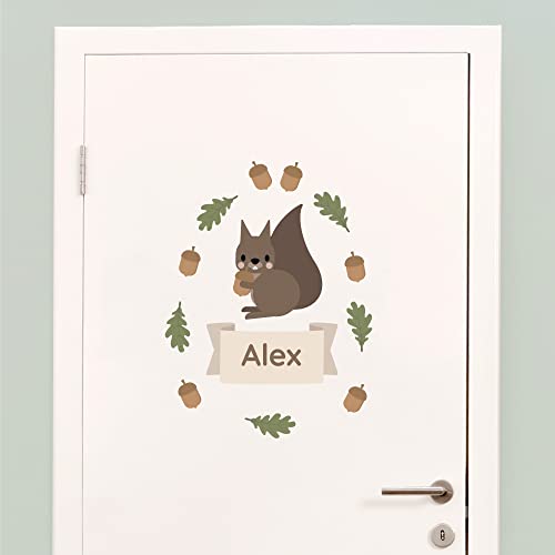 Klebekerlchen - Tür-Sticker für dein Kinderzimmer - Waldtiere Eichhörnchen von Klebekerlchen
