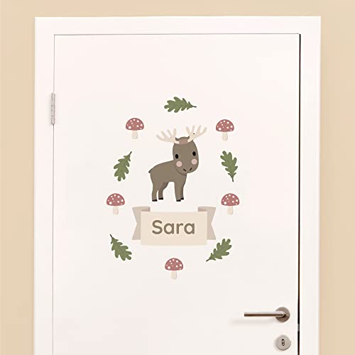 Klebekerlchen - Tür-Sticker für dein Kinderzimmer - Waldtiere Elch von Klebekerlchen
