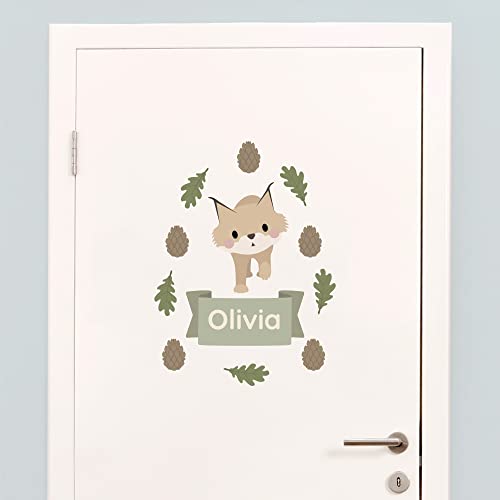 Klebekerlchen - Tür-Sticker für dein Kinderzimmer - Waldtiere Luchs von Klebekerlchen